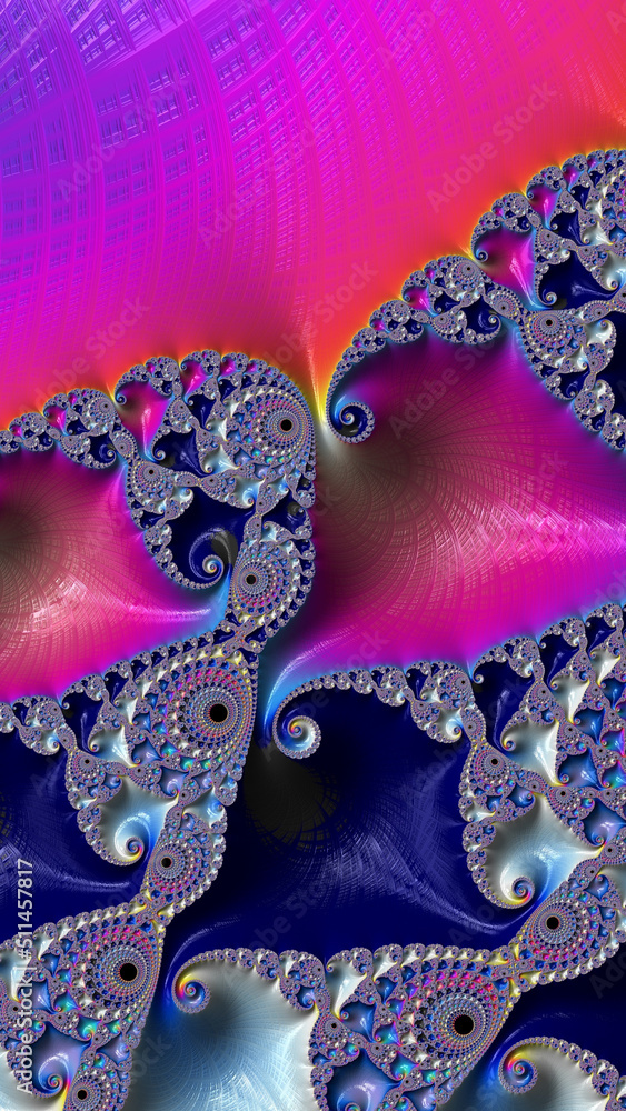 Fototapeta premium Artistic and imaginative digitally designed abstract 3D fractal background