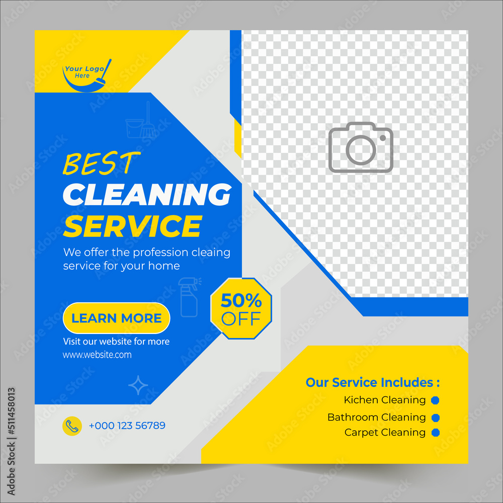 Cleaning service social media post banner template Cleaning service social media post banner template
