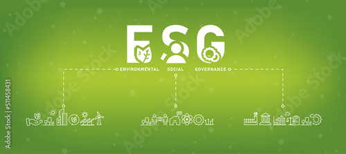 ESG Banner Web Icons For Business & Organization Environment Social Governance Sustainability Efficiency Revolving Revenue Vector