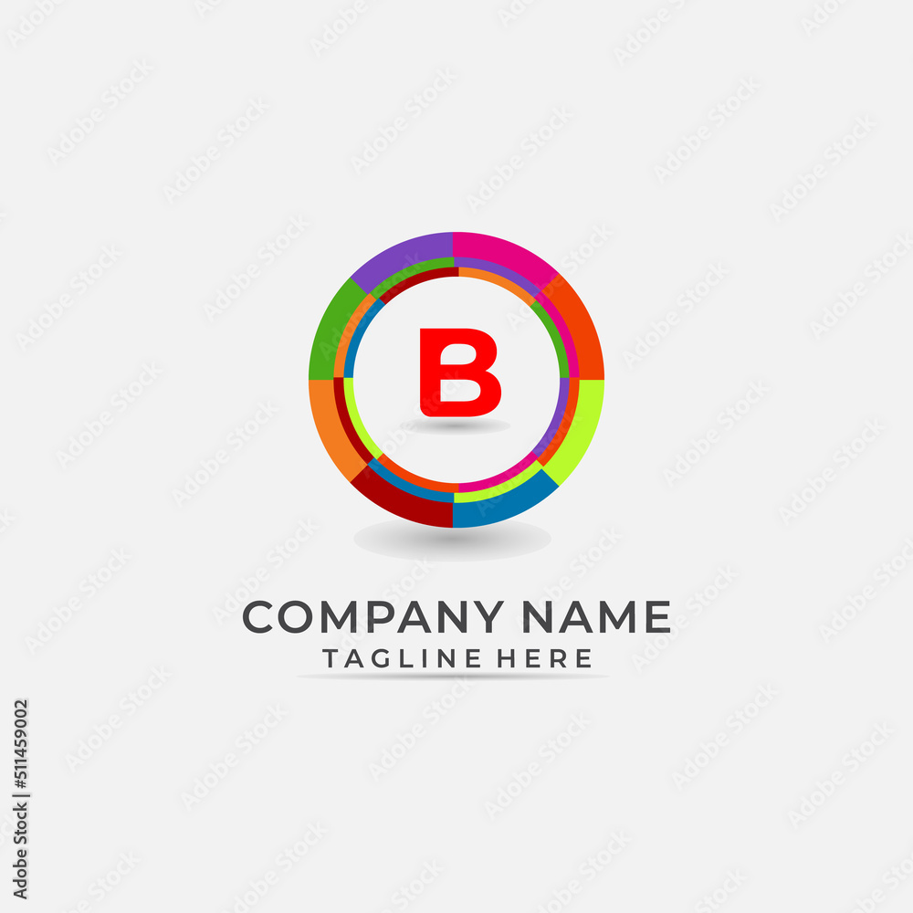 letter B Dynamic Segments Of Colored Circle letter B Dynamic Segments Of Colored Circle