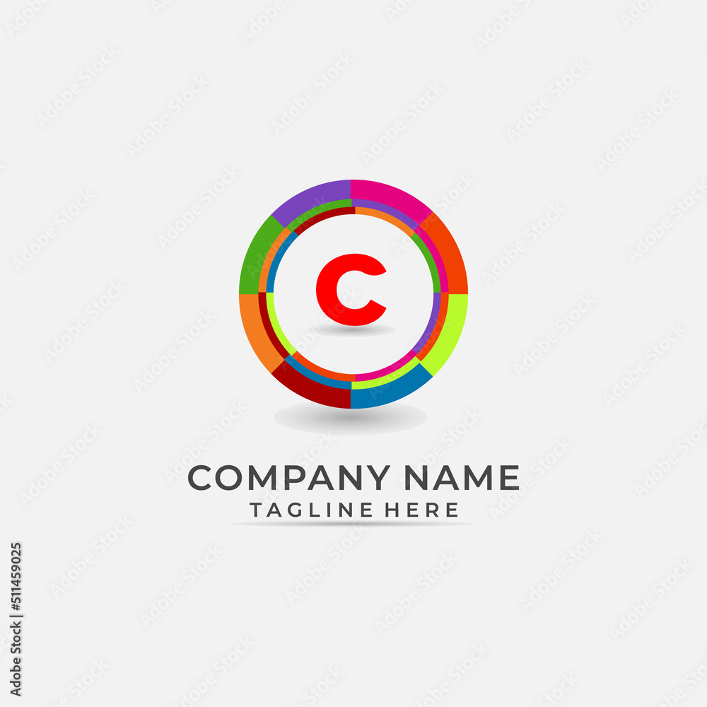 letter C Dynamic Segments Of Colored Circle letter C Dynamic Segments Of Colored Circle