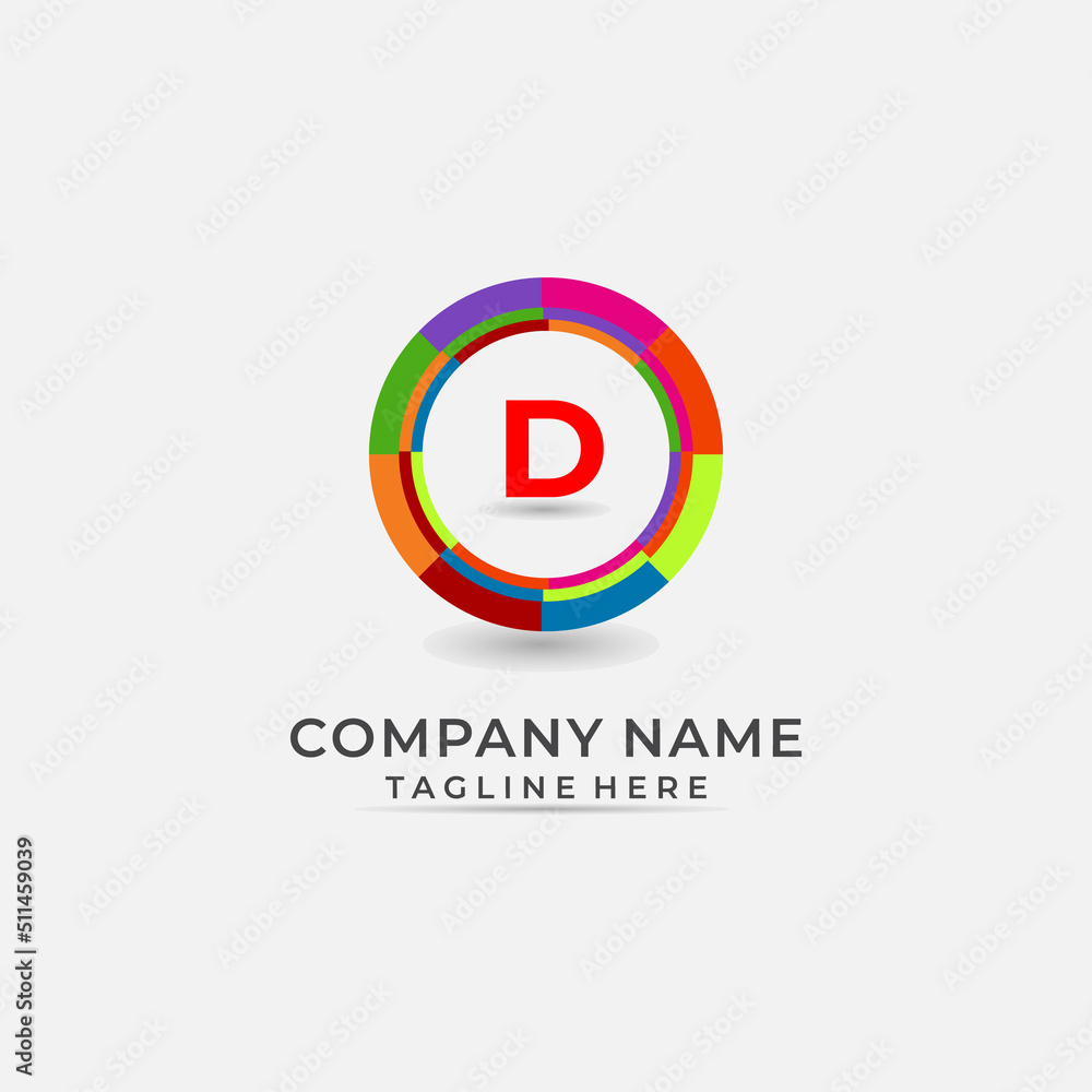 letter D Dynamic Segments Of Colored Circle letter D Dynamic Segments Of Colored Circle