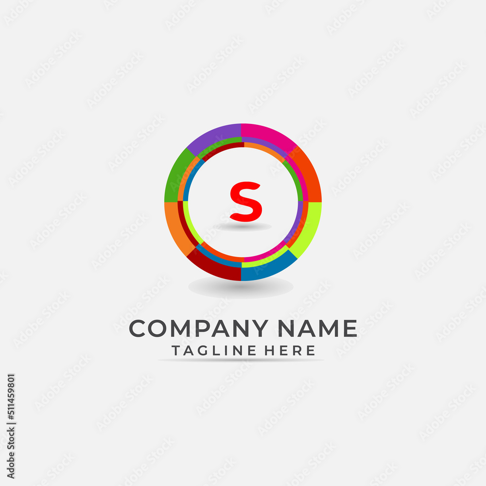 letter S Dynamic Segments Of Colored Circle logo letter S Dynamic Segments Of Colored Circle logo