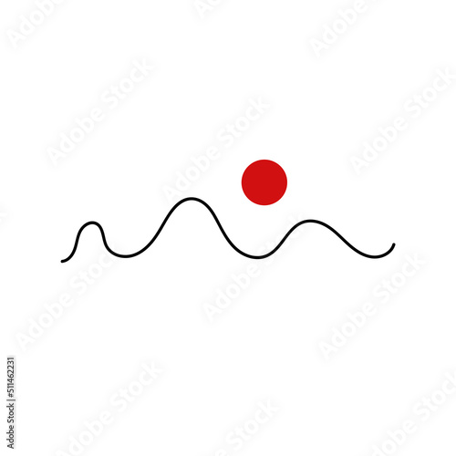 Sea and sun minimal logo