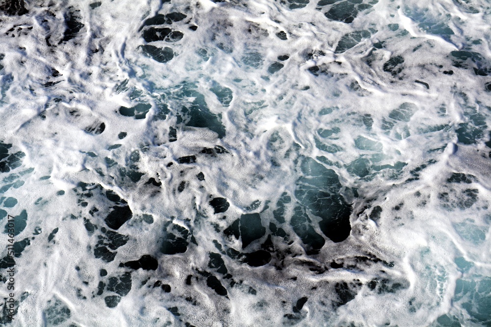 Natural waves, foam, summer, water and ice