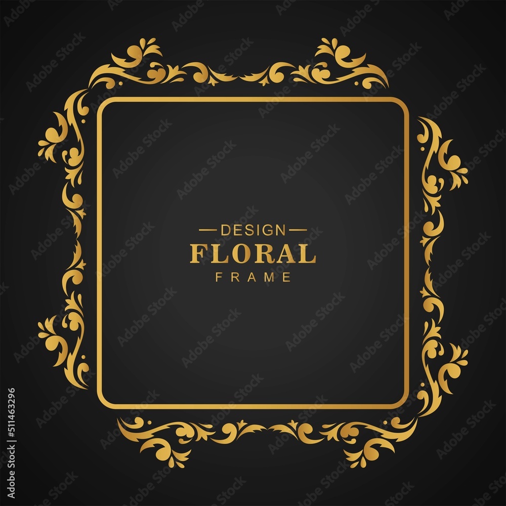 Decorative luxury golden ornamental floral frame background