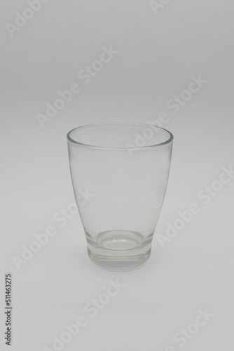 glass of water on white background.