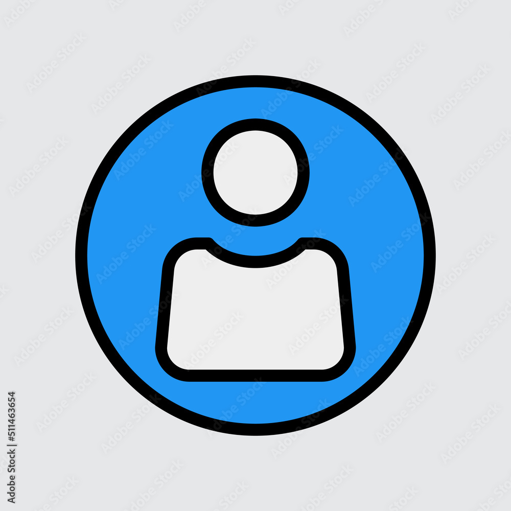 User icon in filled line style about user interface, use for website mobile app presentation User icon in filled line style about user interface, use for website mobile app presentation
