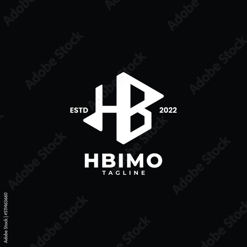 Initials monogram logo with letter HB, H and B