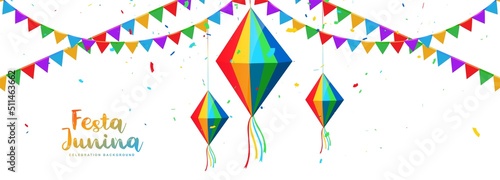 Festa junina card celebration banner design