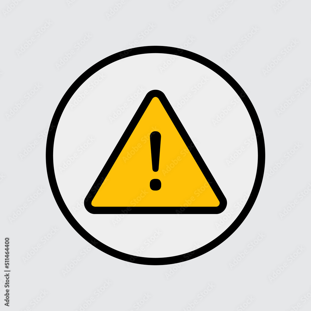 Warning icon in filled line style about user interface, use for website mobile app presentation Warning icon in filled line style about user interface, use for website mobile app presentation