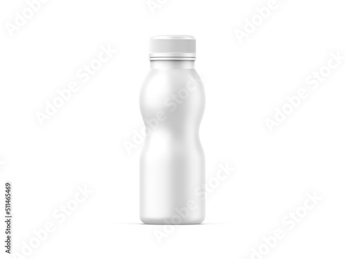 Plastic bottle mockup for milk, yogurt and dairy products, matte plastic bottle with screw cap for branding and mock up, 3d render illustration