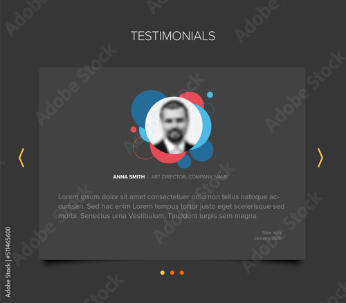 Dark Testimonial review layout template