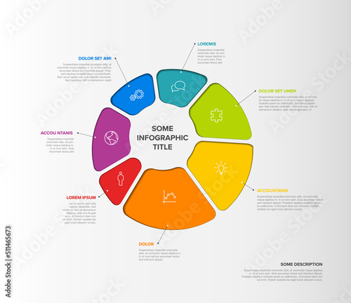 Light Multipurpose infographic template with seven blocks