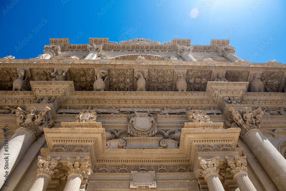 bogato zdobiona fasada budynku - Basilica of Santa Croce - obrazy, fototapety, plakaty 