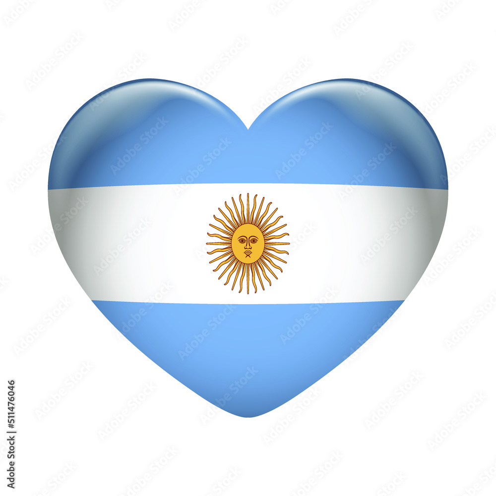 Fototapeta premium Argentina flag icon isolated on white background. Argentina flag. Flag icon glossy.