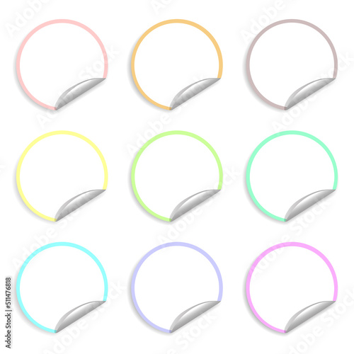 Tableau sur toile White sticker with colorful frame. Vector design.