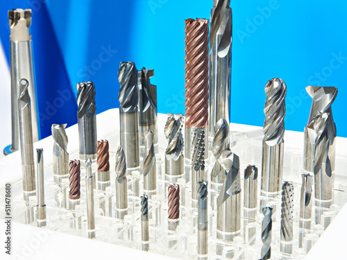 End mills and drills in exhibition photo