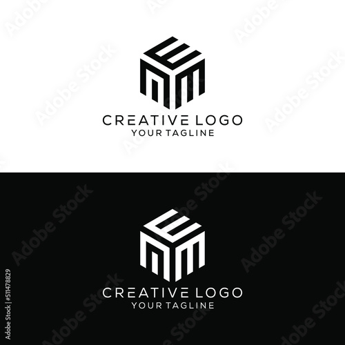 creative logo letter nme design vektor photo