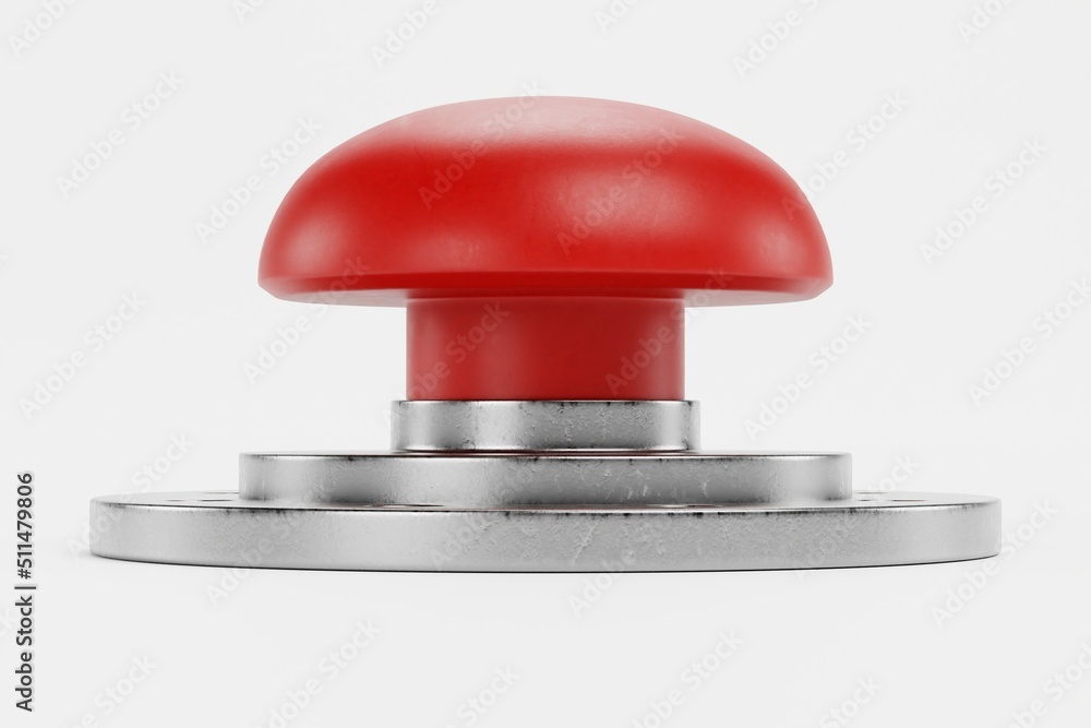 Realistic 3D Render of Emergency Button Realistic 3D Render of Emergency Button