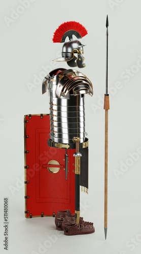 фотографія Realistic 3D Render of Roman Armor - Full