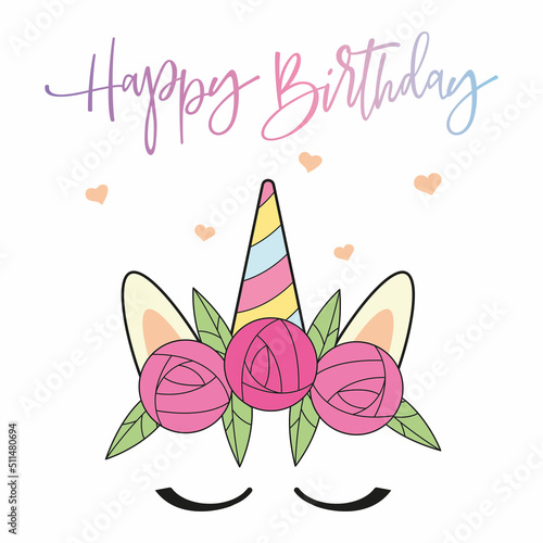 Unicorn is a cute birthday image that will brighten up this day
