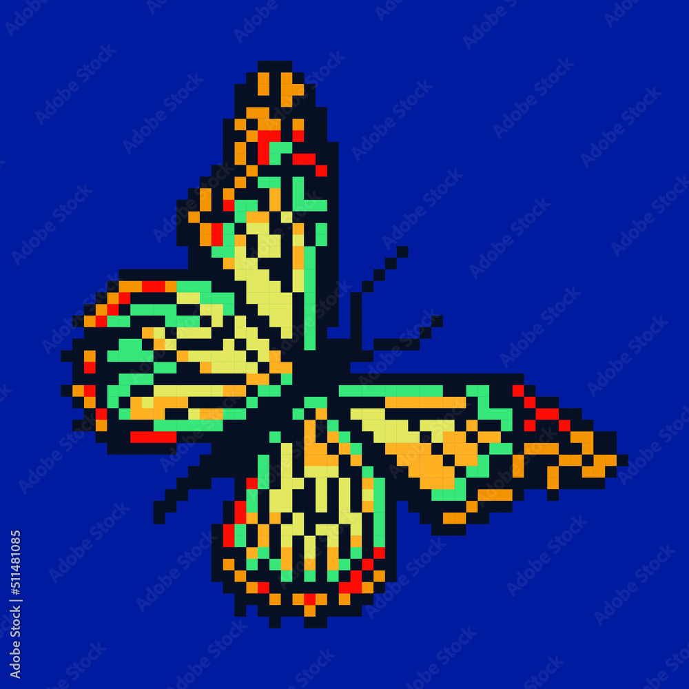 Obraz premium Butterfly Pixel Art Design