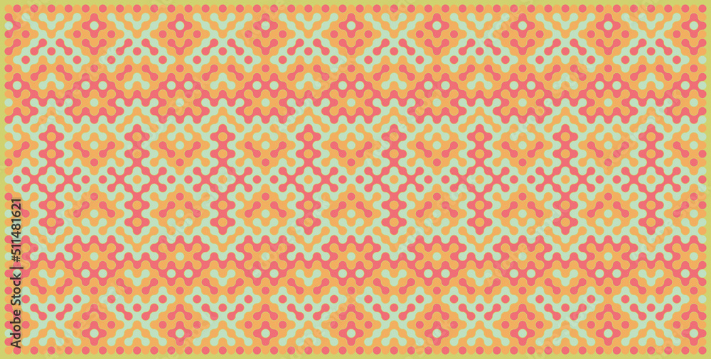 Multicolor truchet tiling connections illustration Multicolor truchet tiling connections illustration