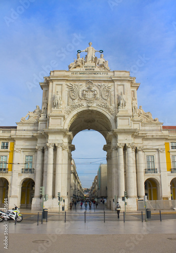 Triumphal Augusta Arch at Praca do Comercio (Commerce Square) in Lisbon, Portugal