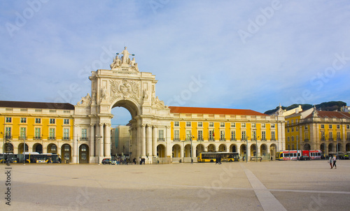 Triumphal Augusta Arch at Praca do Comercio (Commerce Square) in Lisbon, Portugal