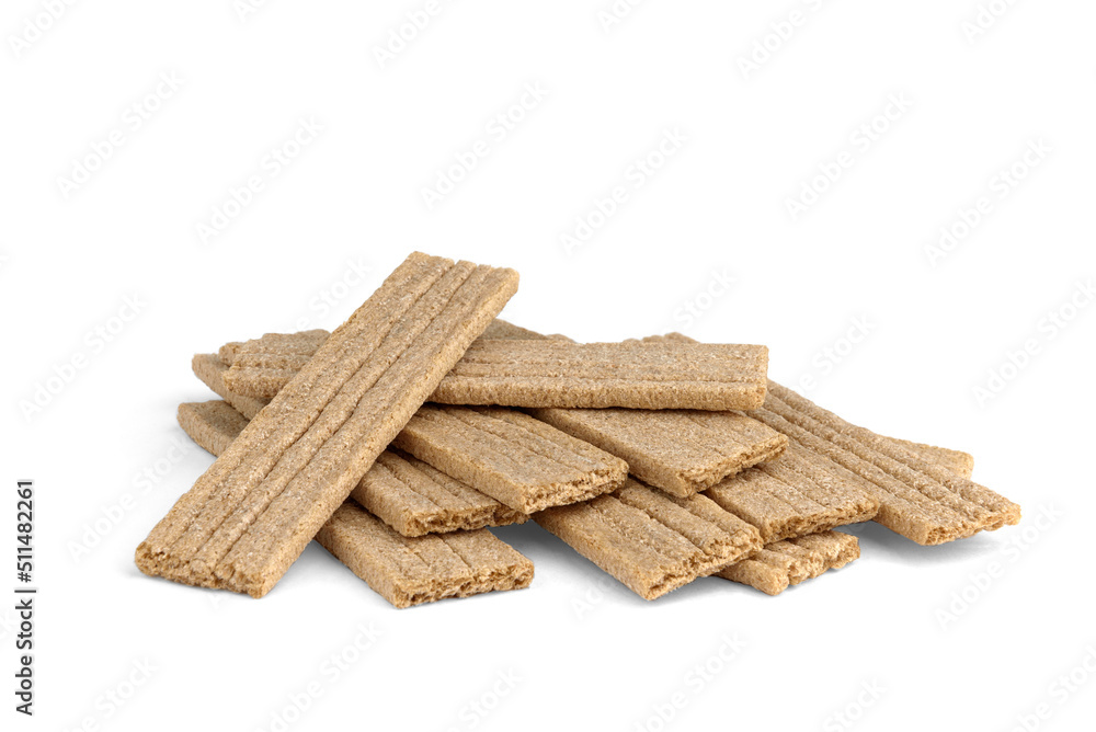 Crunchy rye crispbreads isolated on white background. Crunchy rye crispbreads isolated on white background.