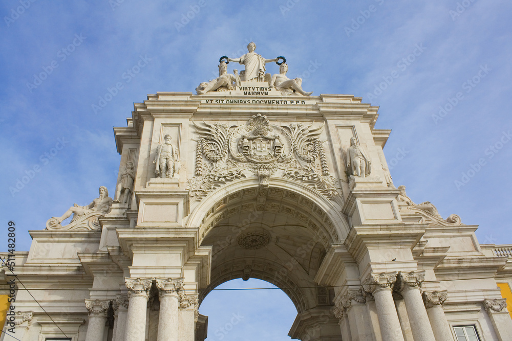 Triumphal Augusta Arch at Praca do Comercio (Commerce Square) in Lisbon