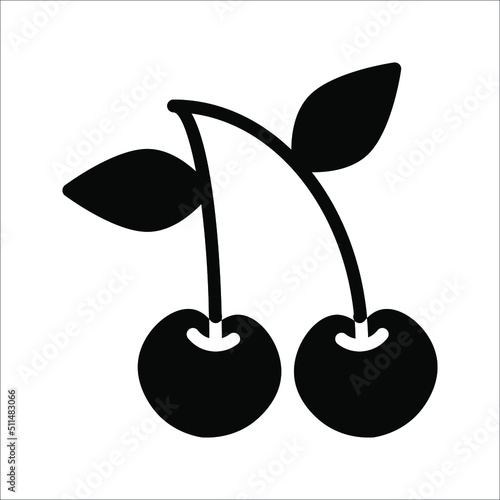 Cherry line icon, outline vector sign, linear pictogram. vector illustration on white background.