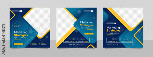 Digital marketing webinar and business conference social media post template.