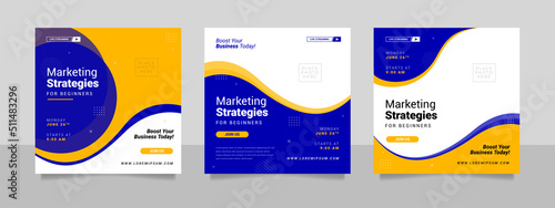 Digital marketing webinar and business conference social media post template.