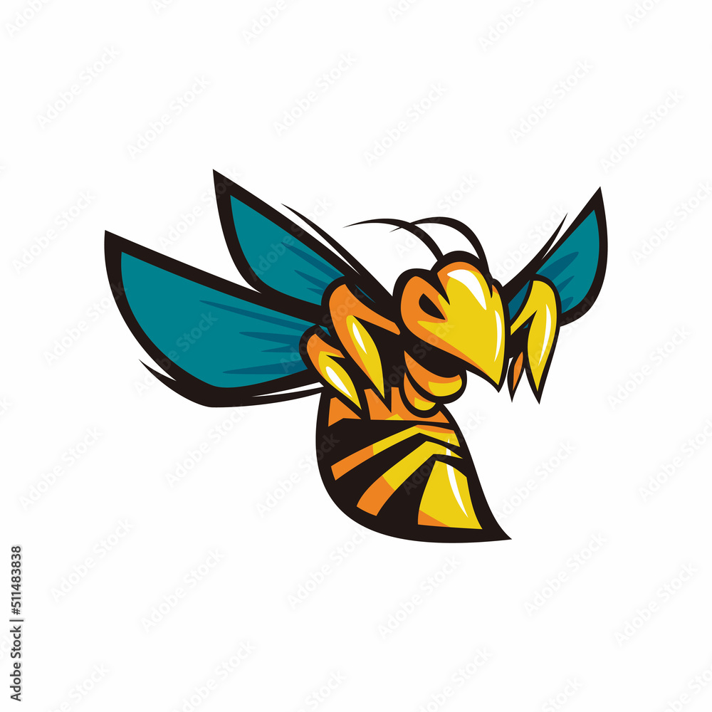 Obraz premium gold bee logo design