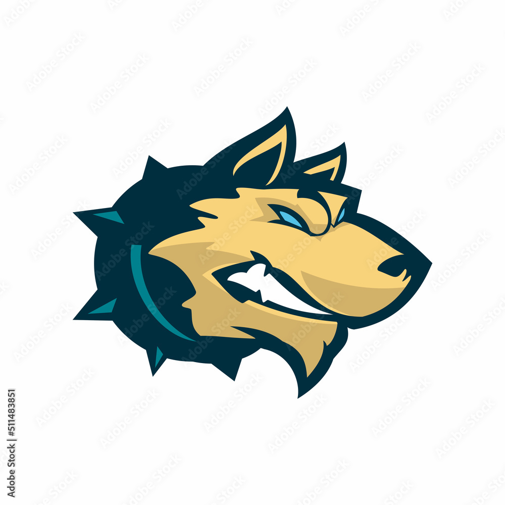 Obraz premium angry dog stares logo design