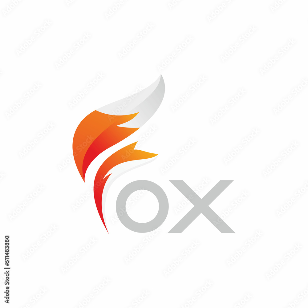 Obraz premium fox initial f letter logo design