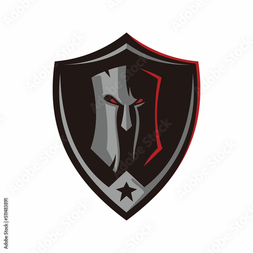 gladiator shield helmet logo design