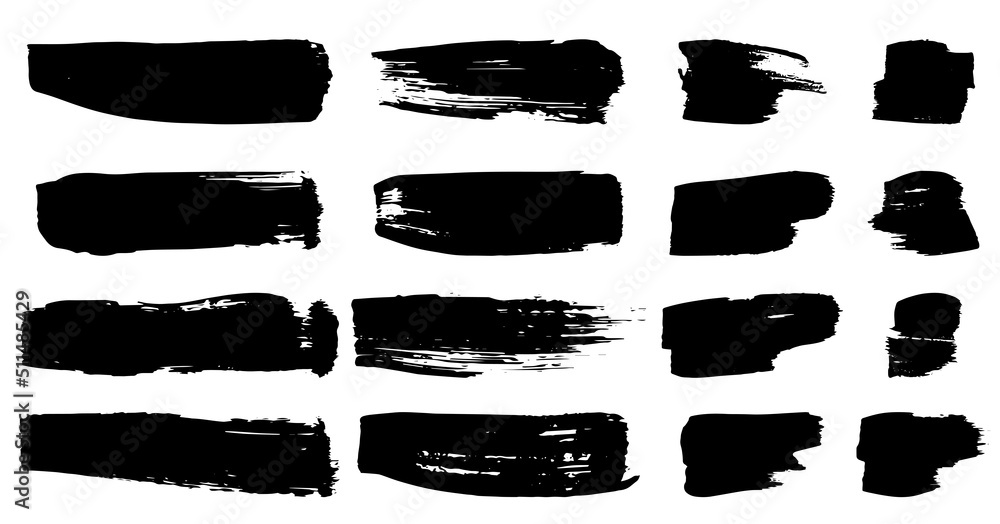 Set of vector brush strokes. Dirty ink texture splatters. Grunge rectangle text boxes
Set of vector brush strokes. Dirty ink texture splatters. Grunge rectangle text boxes