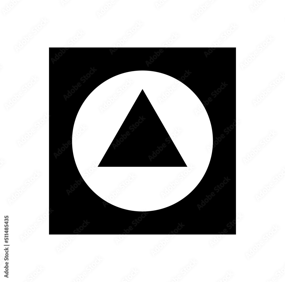 Fototapeta premium basic geometrical shape square round and triangle icon.