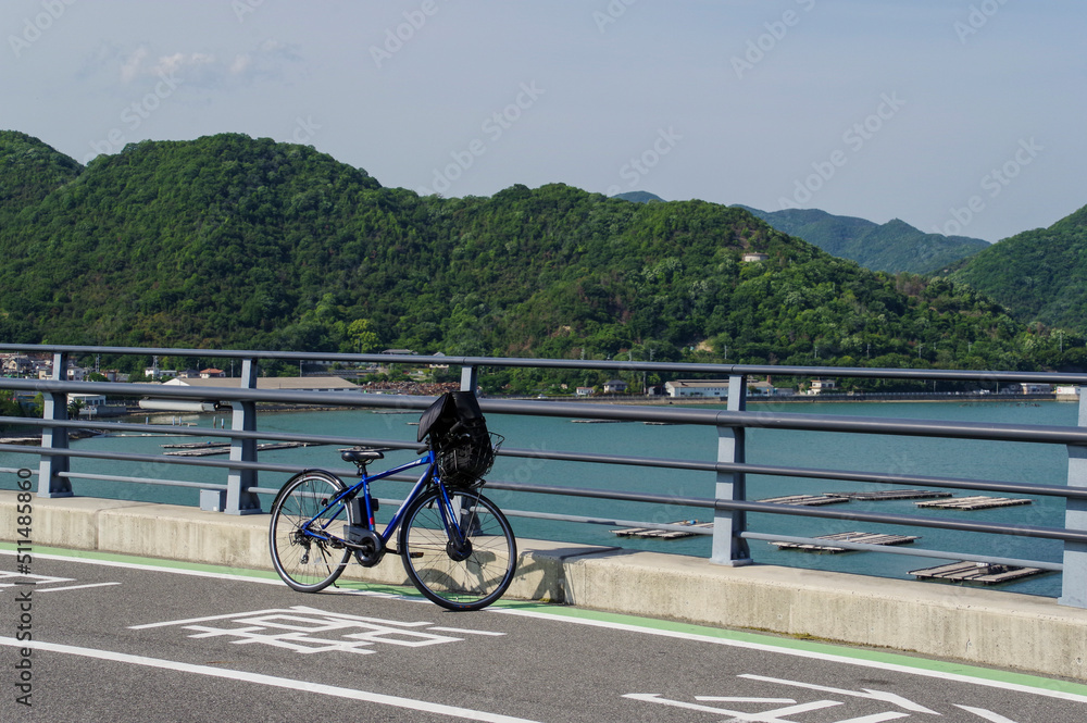 備前日生大橋を自転車で走る