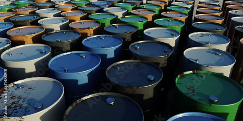 oil barrels concept image, 3d rendering