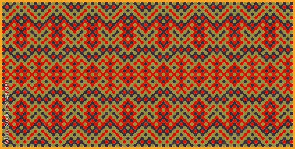 Multicolor truchet tiling connections illustration Multicolor truchet tiling connections illustration