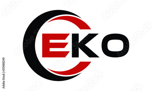 EKO three letter swoosh logo design vector template | monogram logo | abstract logo | wordmark logo | letter mark logo | business logo | brand logo | flat logo | minimalist logo | text | word | symbol