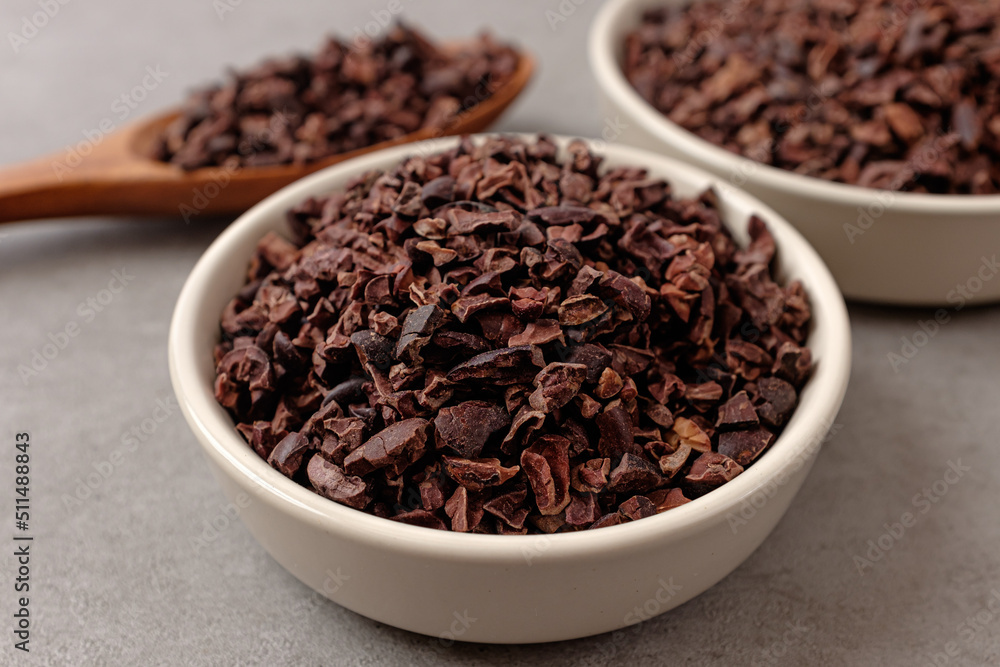 Cacao nibs used as an ingredient in chocolate Cacao nibs used as an ingredient in chocolate