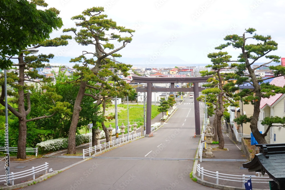 Torii Gate of Hakodate Hachimangu in Hakodate, Hokkaido, Japan - 日本 北海道 函館八幡宮 鳥居	