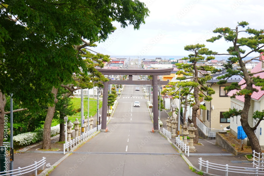 Torii Gate of Hakodate Hachimangu in Hakodate, Hokkaido, Japan - 日本 北海道 函館八幡宮 鳥居 Torii Gate of Hakodate Hachimangu in Hakodate, Hokkaido, Japan - 日本 北海道 函館八幡宮 鳥居