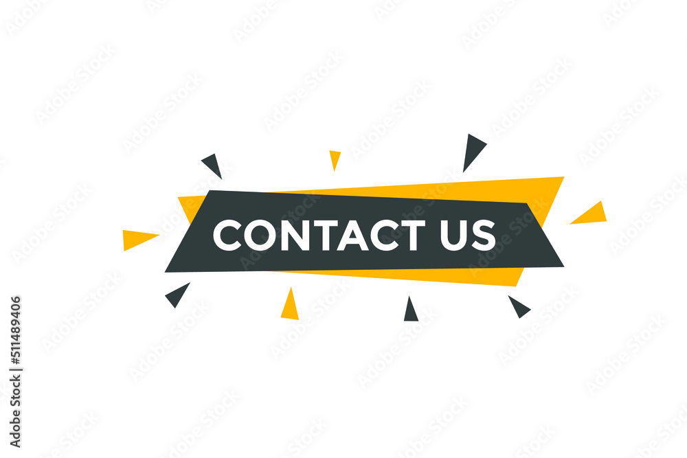 Contact us button. Contact us text web template. Sign icon banner
