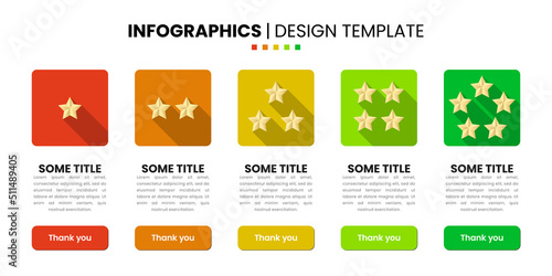 Infographic template. Rating system with stars and buttons